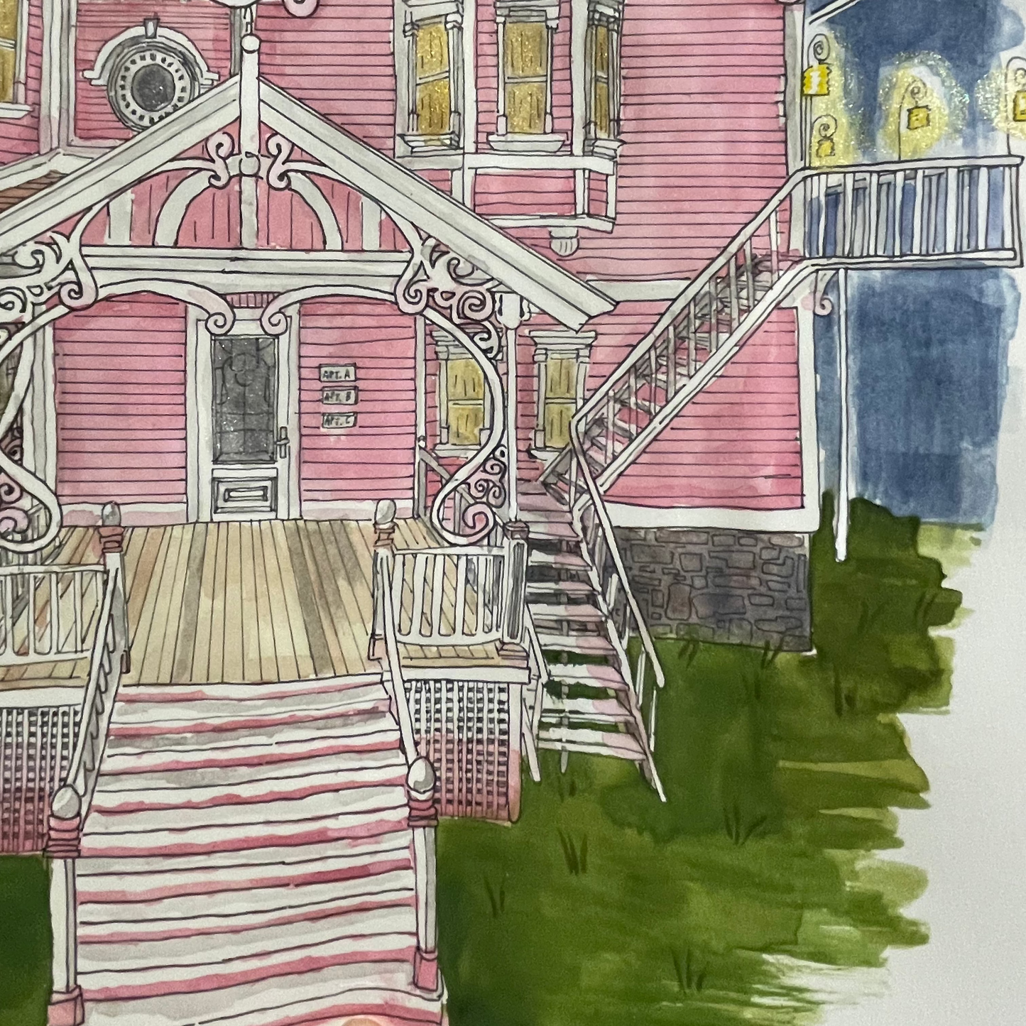 Coraline Other Mothers Pink palace Original. 11.7 x 16.5 inch