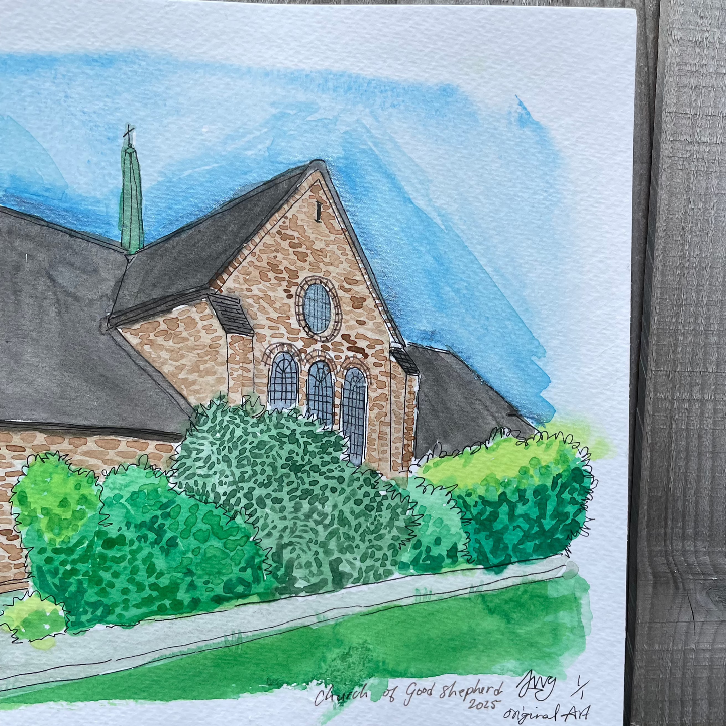 Church of the Good shepherd Original 1/2, 8.3 x 11.7 in