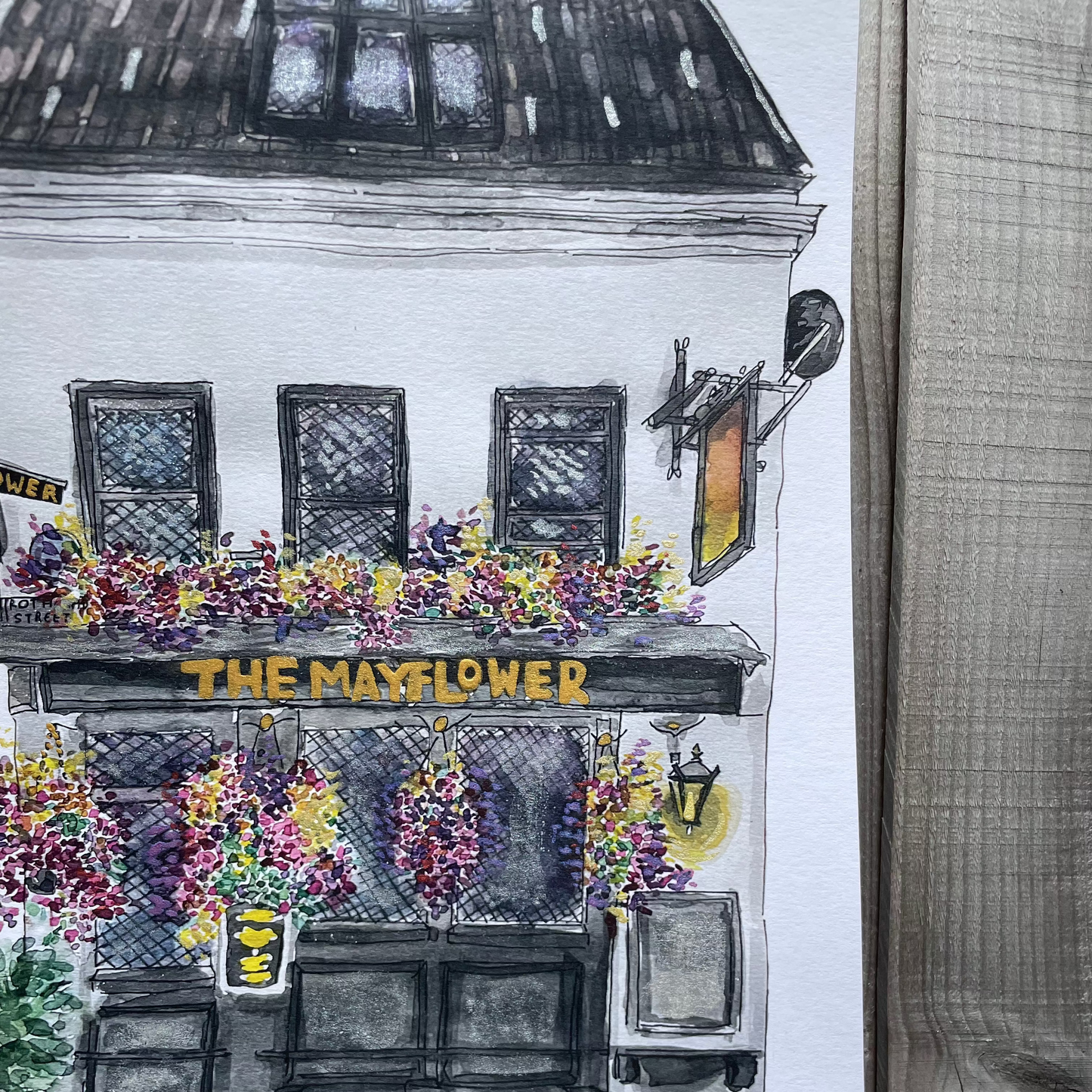 The Mayflower Pub print, 8.3 x 11.7 in
