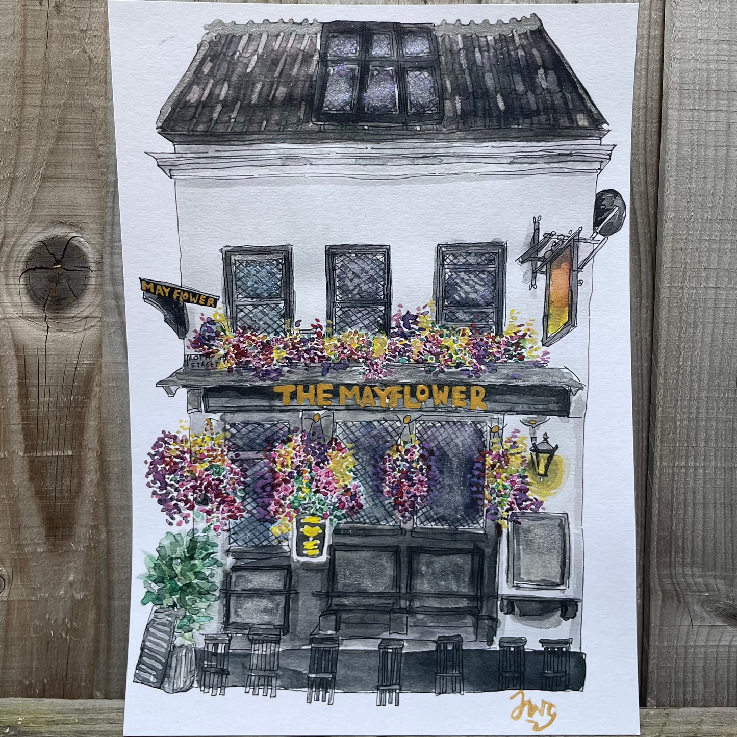 The Mayflower Pub print, 8.3 x 11.7 in