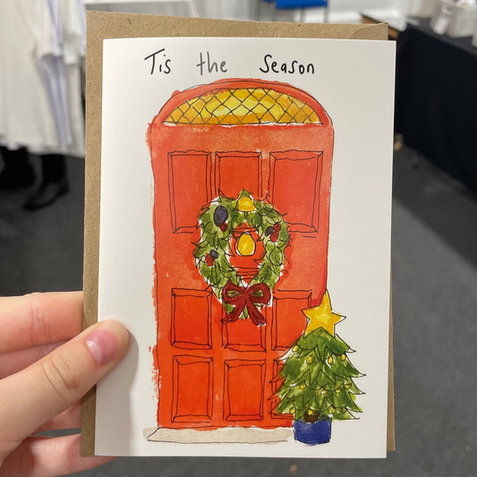 Christmas card Red door