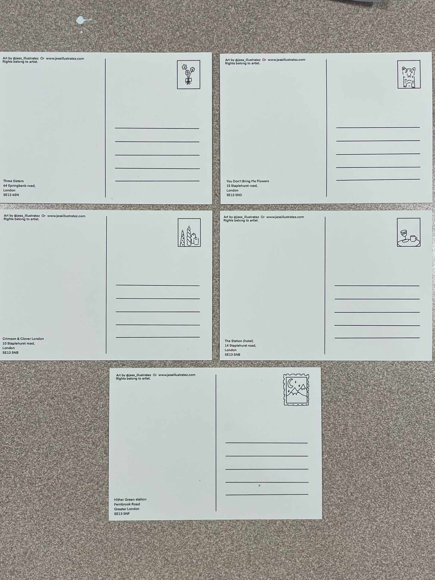 Hither green 5 postcard pack