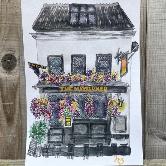 The Mayflower Pub print, 8.3 x 11.7 in