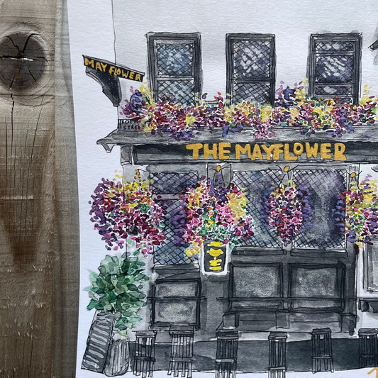 The Mayflower Pub print, 8.3 x 11.7 in